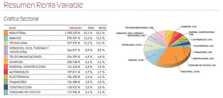 Composición fondo - Gráfico sectorial 