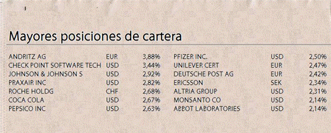 Mayores posiciones del fondo